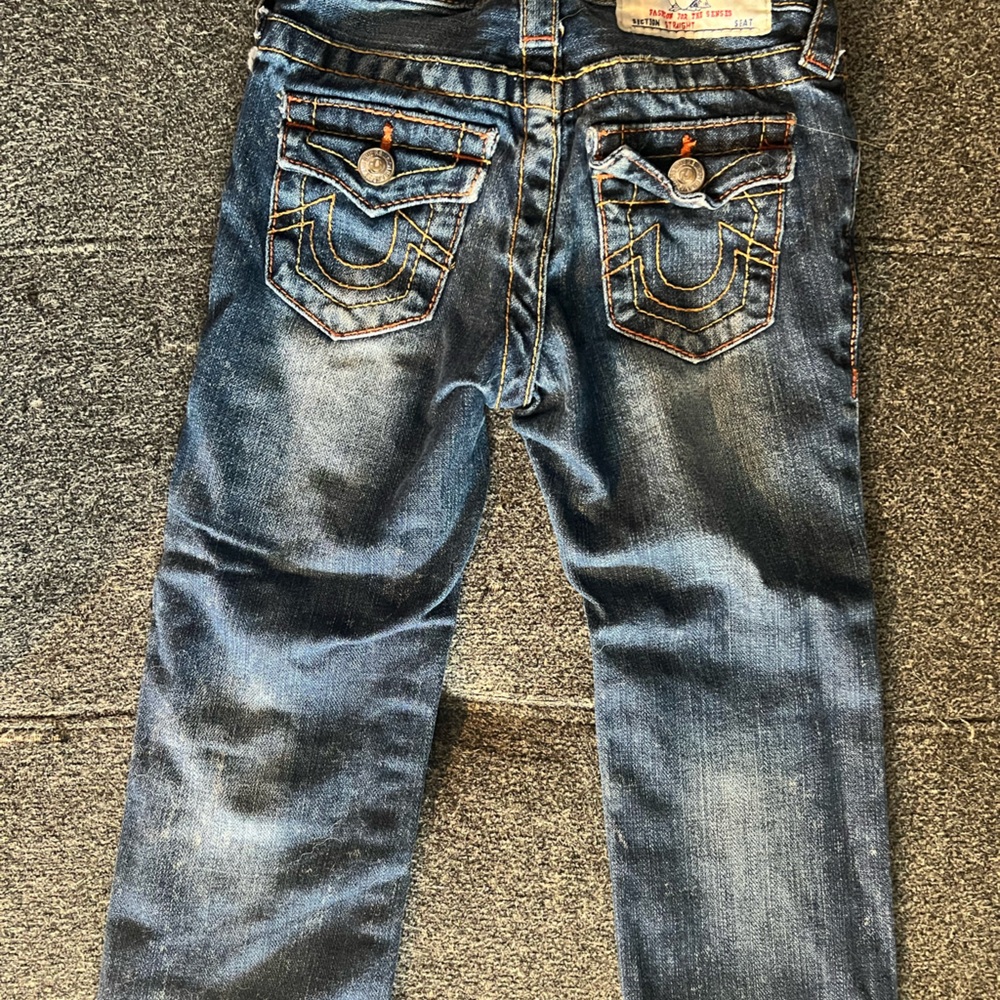 3T kids True Religion Straight cut Blue Jeans